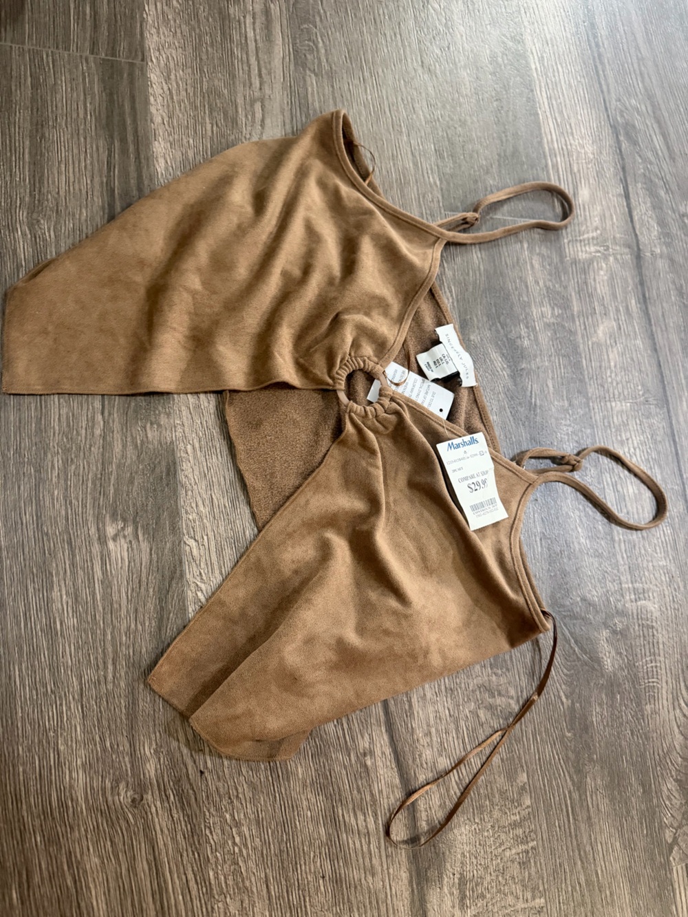 Sincerely Jules Brown Suede Crop Top